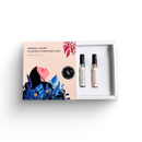 “Awawa Luxury Scented Symphony Duo open gift box with Fleuréa and Bloomé 10ml mini perfumes on white background”