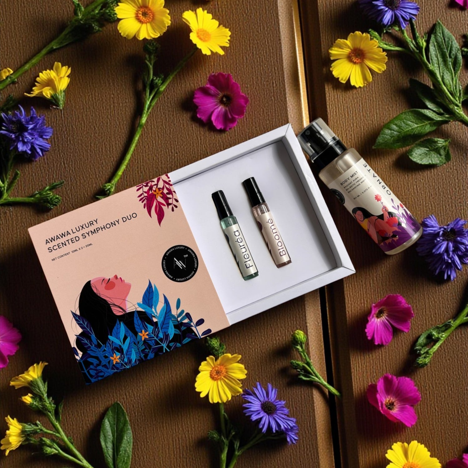 Scented Symphony Duo + Ornate Body Mist — Perfume + Mist Layering Combo