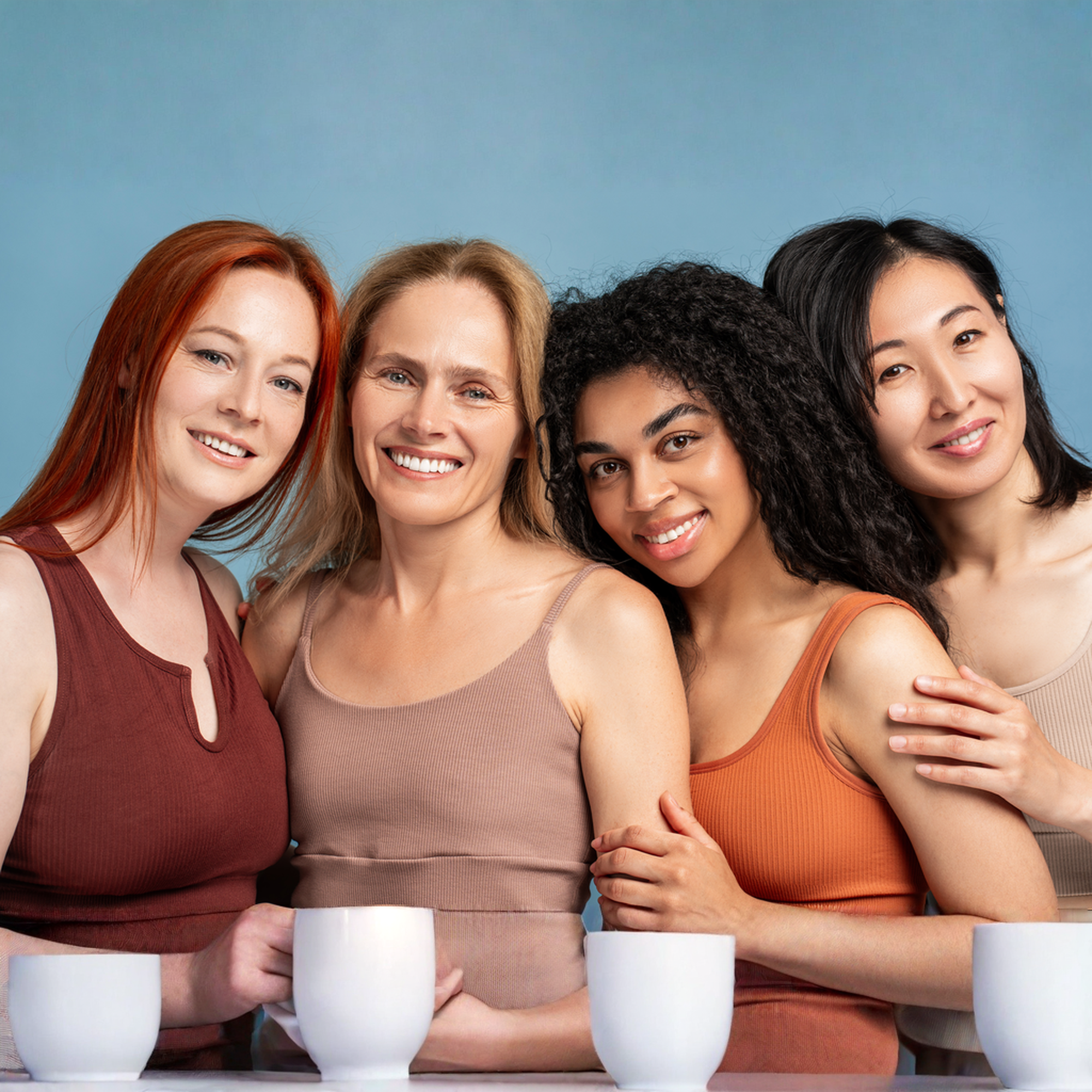 "Diverse women fragrance lovers representing inclusive Awawa Luxury perfume brand community and target audience"